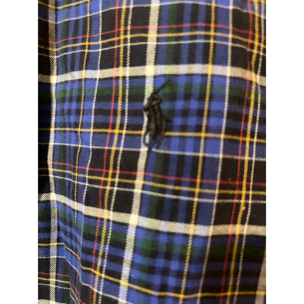 Ralph Lauren Custom Fit XL Blue Plaid Tartan Button Down Shirt Men’s - Picture 3 of 7